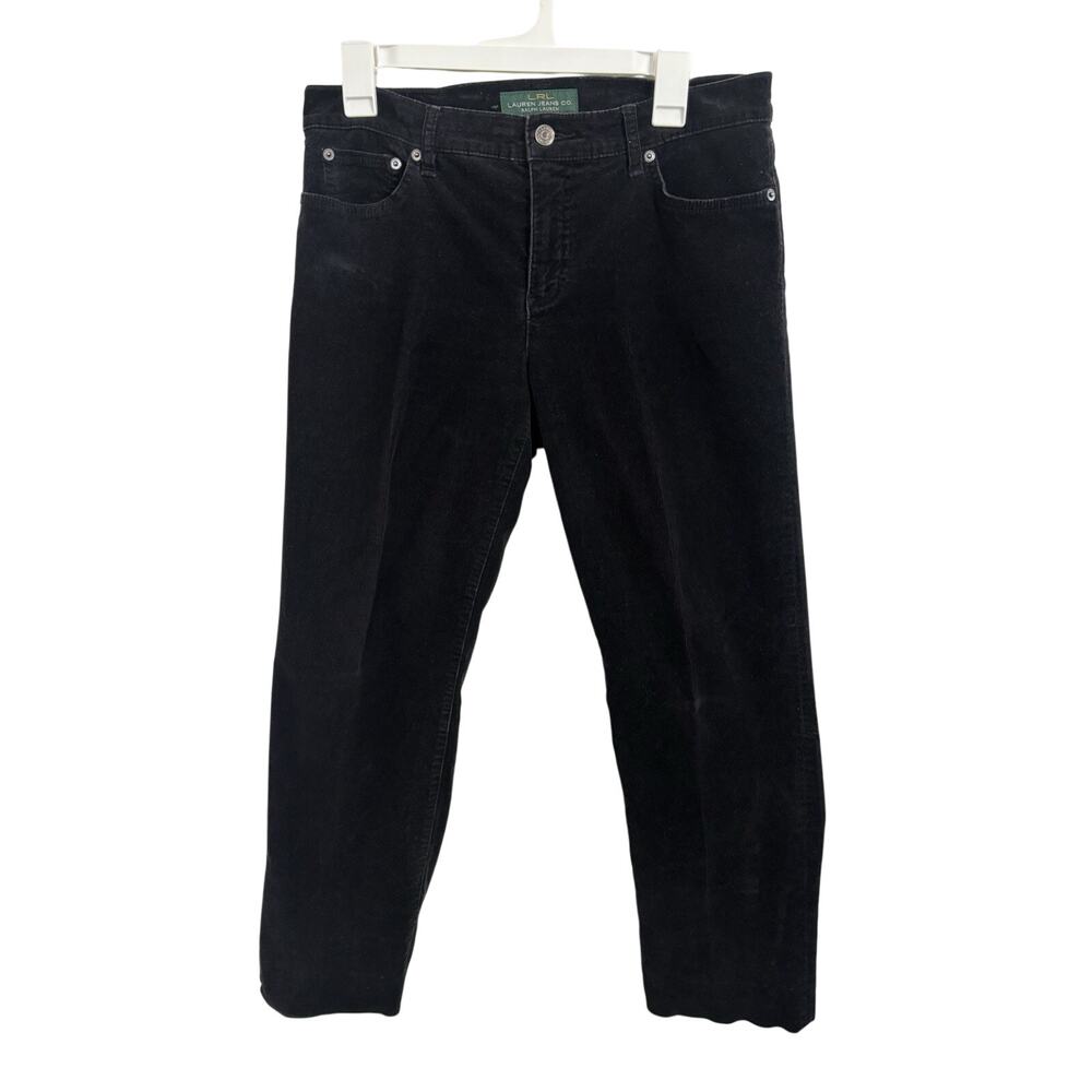 Y2K Lauren Jeans Co Black Velvet Classic Straight Pants Size 8 DESC Dark Fairy